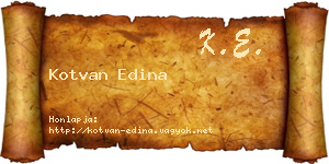 Kotvan Edina névjegykártya