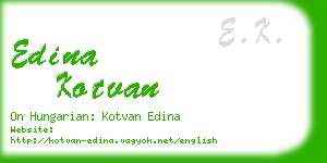 edina kotvan business card